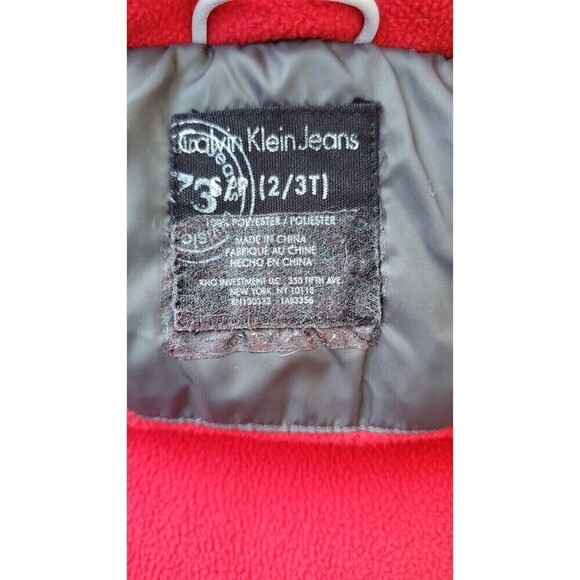 Calvin Klein Jeans Boy's Puffer Jacket Removable Hood Dark Grey Size (2_3) Years - Picture 9 of 9